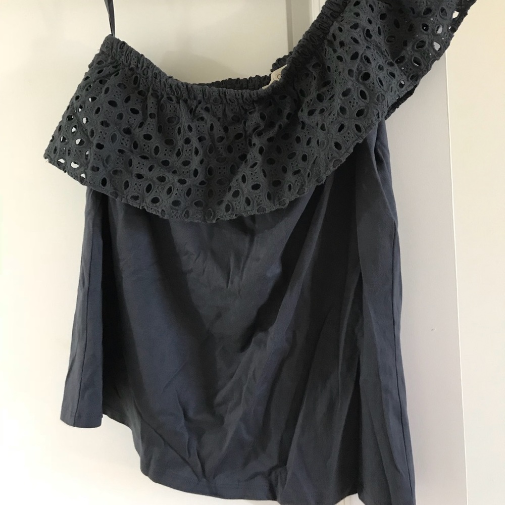 Loft One Shoulder  Gray Top